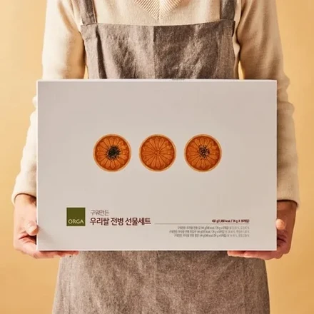 ORGA Baked Korean Rice Crackers Gift Set (Seaweed 6pcs + Black Sesame 6pcs + Peanut 6pcs), 432g, Set of 2