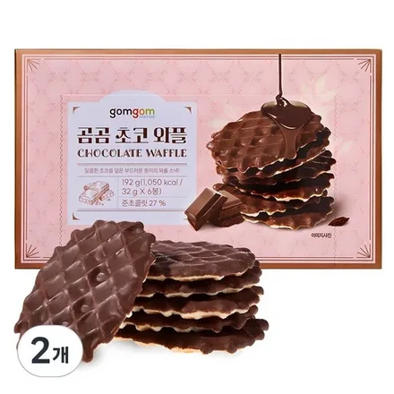 Gomgom Chocolate Waffles, 192g, Pack of 2